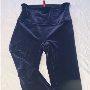 Spanx royal blue velvet leggings
